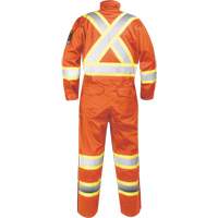 Fire-Resistant Coverall with High-Visibility Bands, Size Small, Orange R.M.G. Prévention