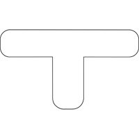 Formes pour le marquage des planchers, T, 9,5" lo x 6,5" la, Blanc, Vinyle R.M.G. Prévention