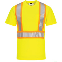 T-shirt de s&eacute;curit&eacute; &agrave; bandes contrastantes, Polyester, Petit, Jaune lime haute visibilit&eacute; R.M.G. Prévention