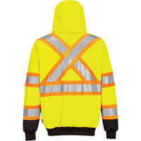 Contrast-Striped Safety Hoodie, Small, Black/High Visibility Lime-Yellow R.M.G. Prévention
