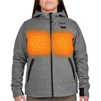 M12 Heated Hoodie with Battery, Women's, Medium, Grey, Poly-Cotton R.M.G. Prévention