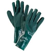 Double Dipped Green Gloves, 12" L, PVC, Cotton Jersey Inner Lining, 70-mil R.M.G. Prévention