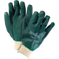 Double Dipped Green Gloves, 10" L, PVC, Cotton Jersey Inner Lining, 70-mil R.M.G. Prévention