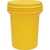 Baril emboîtable de laboratoire en plastique avec couvercle vissable, 30 gal. US, Mobile/Stationnaire R.M.G. Prévention