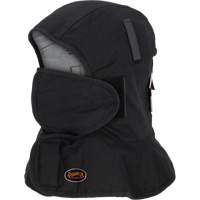 Doublure matelass&eacute;e ignifug&eacute;e Pioneer 765A pour casque de s&eacute;curit&eacute; avec un long cou et embout buccal amovible, Noir/Gris, Coton/FR-Tech/Modacrylique/Nylon R.M.G. Prévention