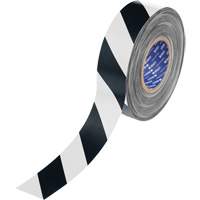 Ruban de marquage pour plancher ToughStripe Max, 2" x 100', Polyester, Noir et blanc R.M.G. Prévention