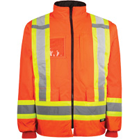 Manteau haute visibilit&eacute; 7-en-1, Polyester, Orange haute visibilit&eacute;, T-petit R.M.G. Prévention