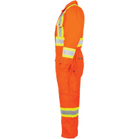 Salopette en canevas doubl&eacute;e haute visibilit&eacute;, Petit, Orange haute visibilit&eacute; R.M.G. Prévention