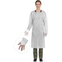 Blouse CoverMe avec passe-pouces, Taille unique, Blanc, Poly&eacute;thyl&egrave;ne R.M.G. Prévention