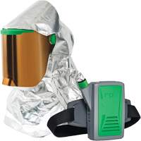 Respirateur &agrave; chaleur radiante Z-Link avec souffleur & montage &agrave; la ceinture, Respirateur &agrave; masque/Capuchon & visi&egrave;re, Pile Lithium-ion R.M.G. Prévention