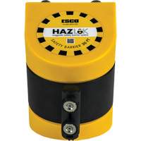 HAZLOK Safety Barrier System, Plastic, Magnetic Mount, 30', Black and Yellow Tape R.M.G. Prévention
