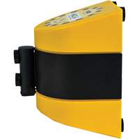 HAZLOK Safety Barrier System, Plastic, Magnetic Mount, 30', Black and Yellow Tape R.M.G. Prévention