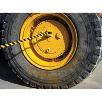 HAZLOK Safety Barrier System, Plastic, Magnetic Mount, 30', Black and Yellow Tape R.M.G. Prévention
