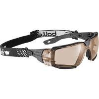 Lunettes de s&eacute;curit&eacute; RUSH+ 2.0 XP avec monture noire et grise, M/G, Lentille Cuivre, Antibu&eacute;e/Anti-&eacute;gratignures, ANSI Z87+ R.M.G. Prévention