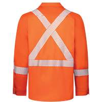 Avenger 7 oz Deluxe Segmented Striped High-Visibility Work Shirt, Style 652, Men's, Small, Orange R.M.G. Prévention