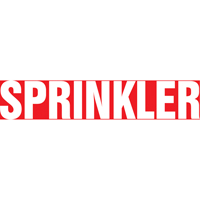 "Sprinkler" Pipe Marker, Self-Adhesive, 1" H x 8" W, White on Red R.M.G. Prévention