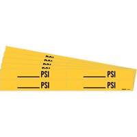 "Blank PSI" Pipe Markers, Self-Adhesive, 1-1/8" H x 7" W, Black on Yellow R.M.G. Prévention
