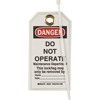 Lockout Tags, Plastic, 3" W x 5-1/2" H, English R.M.G. Prévention