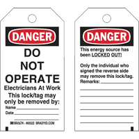 Lockout Tags, Plastic, 3" W x 5-1/2" H, English R.M.G. Prévention