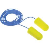 Bouchons d'oreilles n&eacute;on jaune E-A-Rsoft, Vrac - Sac en poly, Avec cordon R.M.G. Prévention