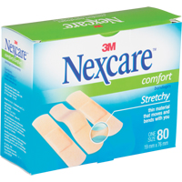 Bandages confortables Nexcare, Rectangulaire/carr&eacute;e, 3", Tissu, St&eacute;rile R.M.G. Prévention