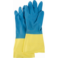 Gants deux tons NS53, Taille Moyen/8, 13" lo, N&eacute;opr&egrave;ne/Latex de caoutchouc, Doublure en Ouat&eacute;e, 28 mils R.M.G. Prévention