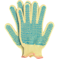Gants en tricot avec pois, Taille Petit/7, Calibre 7, Rev&ecirc;tement PVC, Enveloppe en Kevlar, ANSI/ISEA 105 niveau 2 R.M.G. Prévention
