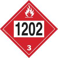 Plaque-&eacute;tiquette TMD 1202 pour liquide inflammable huile combustible, Plastique R.M.G. Prévention