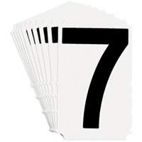 Quick-Align&reg; Individual Gothic Number & Letter Labels, 7, 4" H, Black on White R.M.G. Prévention