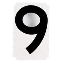 Quick-Align&reg; Individual Gothic Number and Letter Labels, 9, 4" H, Black R.M.G. Prévention