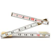 R&egrave;gle de maçon Red End, 6' lo, Bois, Graduations de 1/16" R.M.G. Prévention
