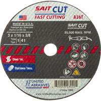 Cut-Off Wheel (A36T), 13" x 1/16", 3/8" Arbor, Type 27, Aluminum Oxide, 25000 RPM R.M.G. Prévention