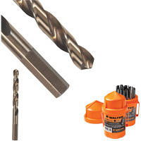 Jobber Drill Bit, High Speed Steel, 3/16", 3-6/16" L, 2-1/16" Flute, 118° Point Angle R.M.G. Prévention