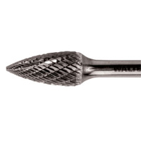 Double Cut Tapered Burr, SG-44, 1/8" Dia., 1/8" Shank, 1/2" Depth of Cut R.M.G. Prévention