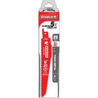 Reciprocating Blade for Thick Metal/Demolition, Bi-Metal, 8-10 TPI, 6" L R.M.G. Prévention