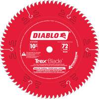 Trex&reg; Blade Cutting Saw Blade, 10", 72 Teeth, Plastic/Composite Decking Use R.M.G. Prévention