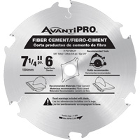 AvantiPro Cutting Saw Blade, 7-1/4", 6 Teeth, Fibre Cement Use R.M.G. Prévention