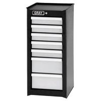 Side Rider Cabinet, 7 Drawers, 14-3/4" W x 18" D x 33.34" H, Black R.M.G. Prévention