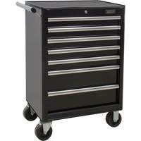Industrial Tool Cart, 7 Drawers, 27" W x 18-3/4" D x 39" H, Black R.M.G. Prévention