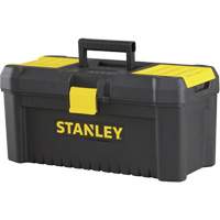 Essential&reg; Tool Box with Tray, 16" W x 8" D x 7-3/10" H, Black/Yellow R.M.G. Prévention