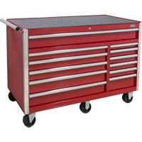 Industrial Tool Cart, 12 Drawers, 56" W x 24-1/2" D x 38-1/8" H, Red R.M.G. Prévention