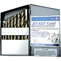 Jeu de forets de premi&egrave;re qualit&eacute; GF21R Jet-Kut GOLD, 21 morceaux, Acier R.M.G. Prévention