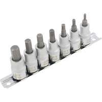 HSW3811M Jeu de sept douilles longues hexagonales m&eacute;triques 2", Hexagonale, Prise 3/8", 7 mr R.M.G. Prévention