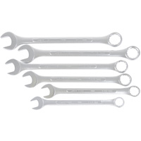 Fully Polished Long Pattern Combination Wrench Set, Combination, 6 Pieces, Imperial R.M.G. Prévention