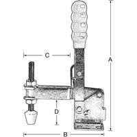 Vertical Hold-Down Clamps, 200 lbs. Clamping Force, Vertical R.M.G. Prévention