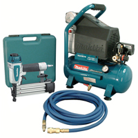 Air Compressor and Brad Nailer Kit, Electric, 2.6 Gal. (3.1 US Gal), 130 PSI, 120/1 V R.M.G. Prévention