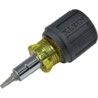 Stubby Multi-Bit Screw Driver With Sq.Recess, 3-1/5" L, Cushion Grip Handle R.M.G. Prévention