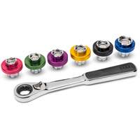 6 Point Magnetic Oil Drain Plug Metric Socket Set, 7 Pieces, 3/8" Drive Size R.M.G. Prévention