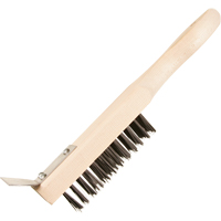 Brosse de nettoyage avec racloir, Acier, 5 x 13 rangs de fils, Longueur 11-3/8" R.M.G. Prévention