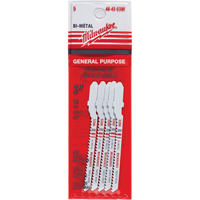 Lame de scie sauteuse, Bim&eacute;tal, Tige en T, 3" lo, 12 dents par pouce R.M.G. Prévention